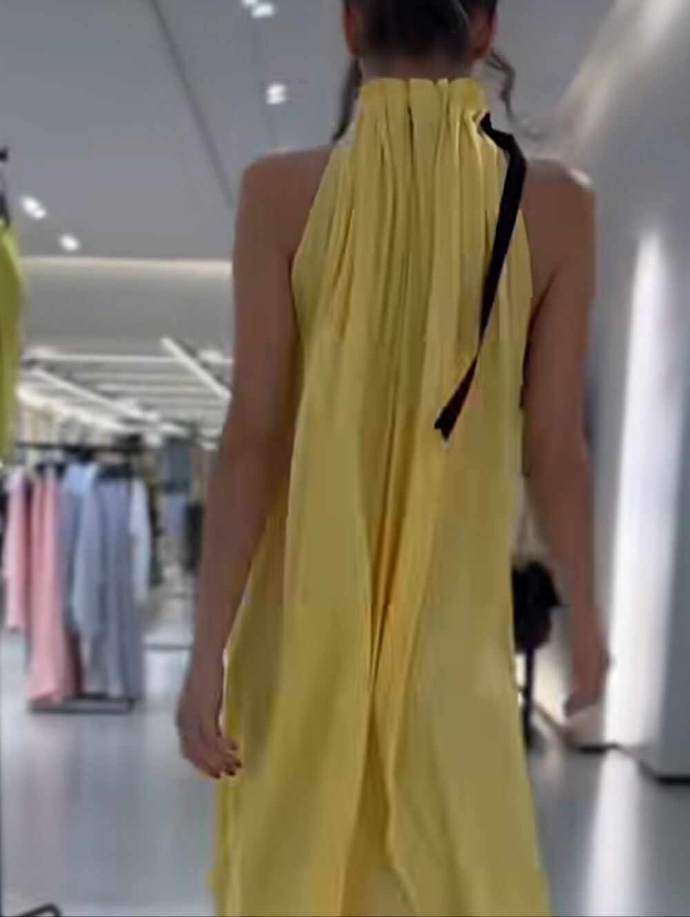 ZARA ZW COLLECTION SATIN EFFECT HALTER DRESS - Picture 3 of 10